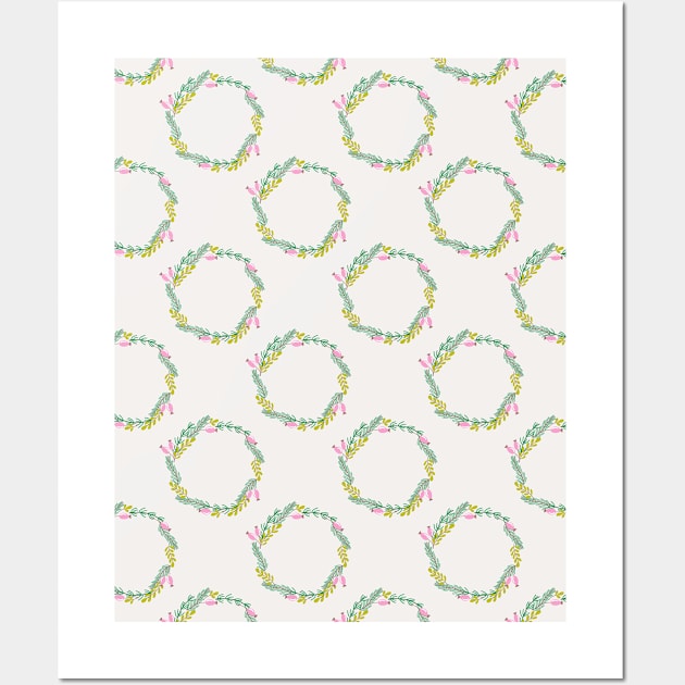 Winter wreath pattern Wall Art by DanielK